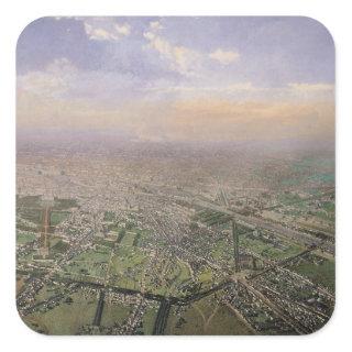 General view of Paris from a hot-air balloon Square Sticker
