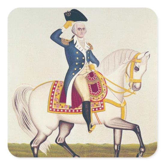 General Washington on a White Charger, c.1835 Square Sticker