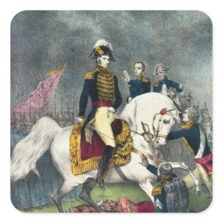 General William H. Harrison  at the Battle Square Sticker