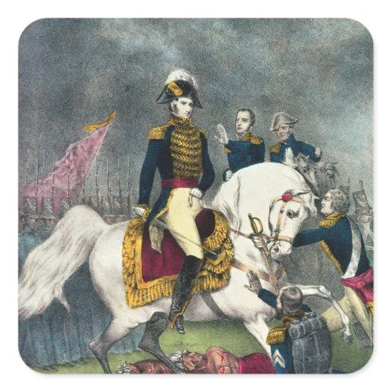 General William H. Harrison  at the Battle Square Sticker