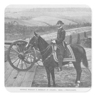 General William Tecumseh Sherman at Atlanta Square Sticker
