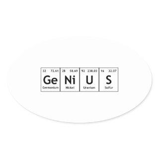 GeNiUS Chemistry Periodic Table Words Elements Oval Sticker
