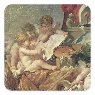 Genius Teaching the Arts, 1761 Square Sticker
