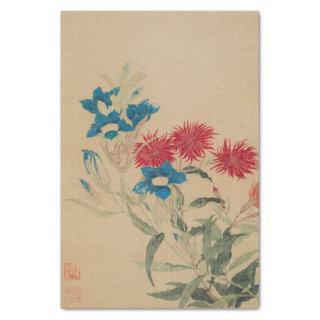 Gentiana and Red Lychnis by Ma Yuanyu Tissue Paper