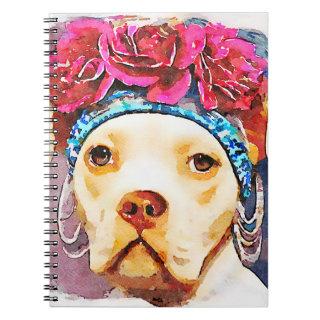 Gentle Soul Pitbull Pet Portrait Watercolor Art Notebook