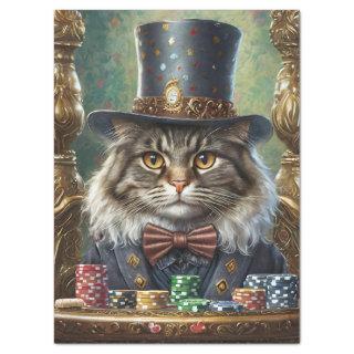 Gentleman Kitty, Fancy Cat playing Poker Tissue Paper