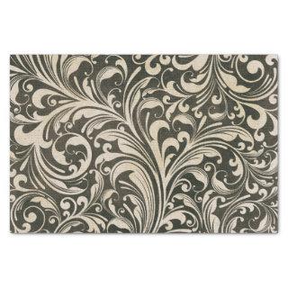 Gently Distressed Vintage Flourishes Pattern Tissue Paper
