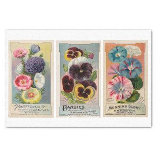 Genuine (not AI) Vintage Flower Seed Packets Tissue Paper