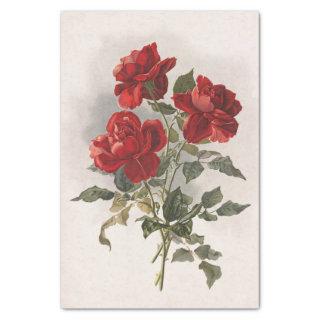 Genuine (not AI) Vintage Red Roses from Postcard Tissue Paper