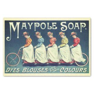 Genuine (not AI) Vintage Victorian Maypole Soap Ad Tissue Paper