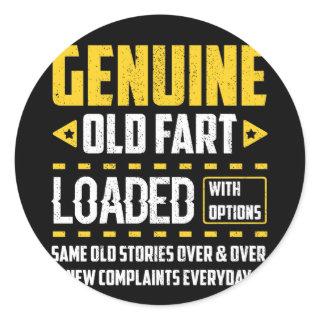 Genuine Old Fart Loaded With Options Same Old Classic Round Sticker