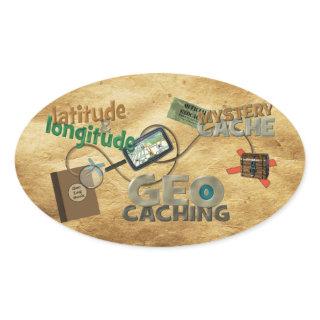 Geocache Fever Oval Sticker