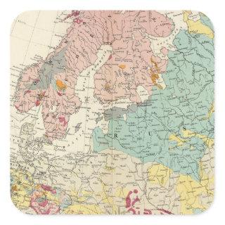 Geological map Europe Square Sticker
