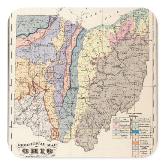 Geological map of Ohio Square Sticker