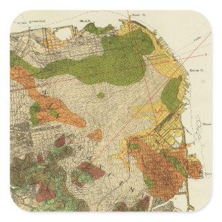 Geological map San Francisco Square Sticker