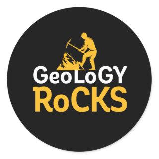 Geology Rocks Funny Geological Science Puns Classic Round Sticker