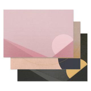 Geometric Abstract Moon Pyramid Modern Chic 3-pce  Sheets