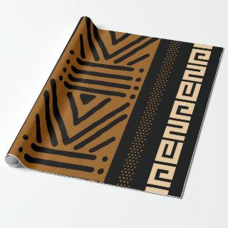 Geometric African Mud Cloth Tribal Giftwrap Wrappi