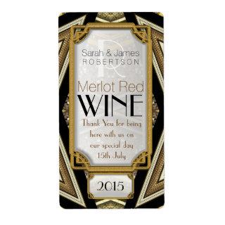 geometric+ArtDeco+Steampunk Wine Bottle Labels