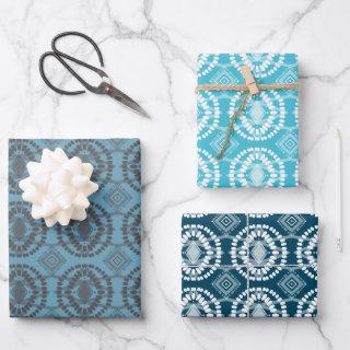 Geometric Batik Tie-Dye Blue Variety Pack  Sheets