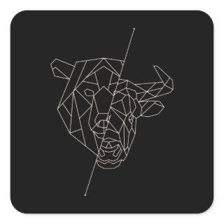Geometric Bear Bull Square Sticker