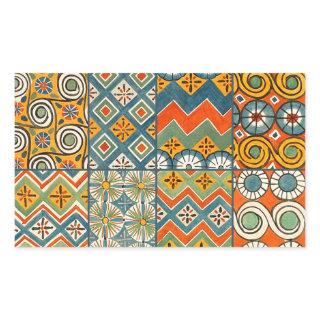 Geometric Colorful Antique Egyptian Graphic Art Rectangular Sticker