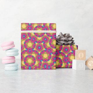 Geometric Kaleidoscopic Mandala Yellow and Pink