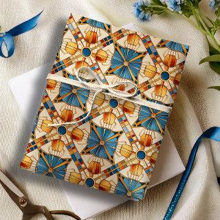 Geometric Moroccan Tile Pattern#1 Teal Gold ID1077