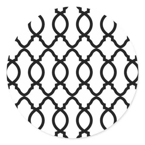 Geometric Pattern Lattice  Classic Round Sticker