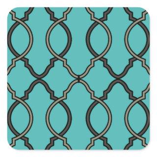 Geometric Pattern Lattice  Square Sticker