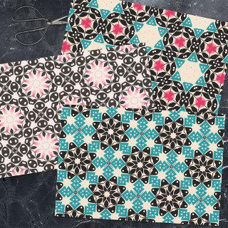 Geometric Patterned Op Art Pink Teal Black White  Sheets