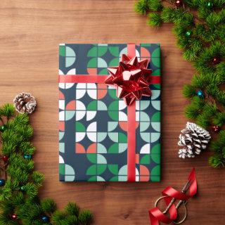 geometric retro blue red green modern Christmas