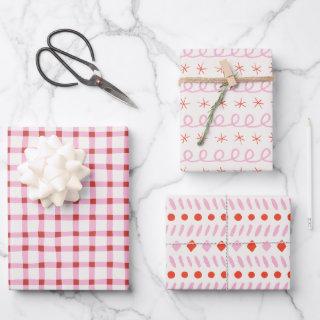 Geometric Simple Red White Pink Gingham Christmas  Sheets