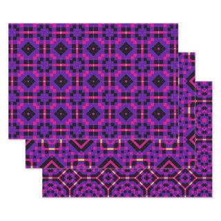 Geometric Stylish Op Art Mosaic Purple Patterns  Sheets