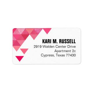 Geometric Triangles Mailing | fuschia hot pink Label