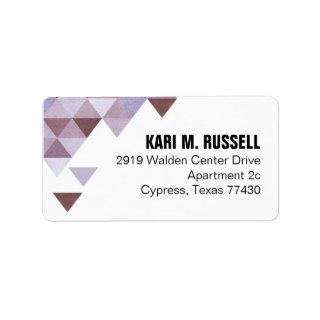 Geometric Triangles Mailing | periwinkle aubergine Label