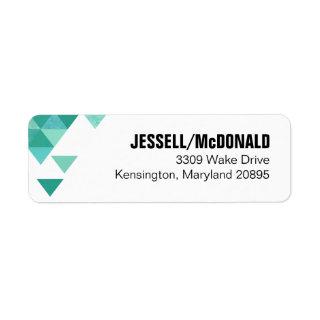 Geometric Triangles Mailing | teal turquoise Label