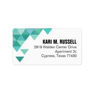 Geometric Triangles Mailing | teal turquoise Label