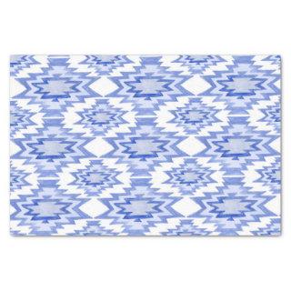 Geometric Watercolor Boho Pattern Blue Gift Tissue Paper