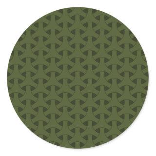 Geometric Wicker Seamless Pattern Classic Round Sticker