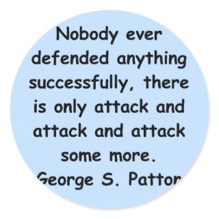 george s patton quote classic round sticker
