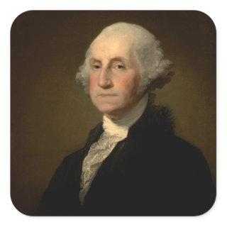George Washington 1st American President by Stuart Square Sticker