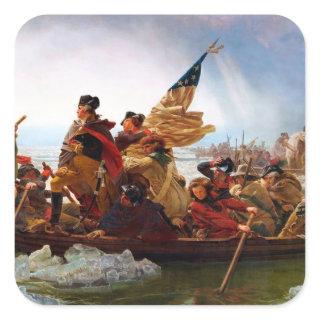 George Washington Crossing Of The Delaware River Square Sticker