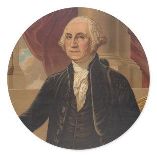 George Washington Portrait Classic Round Sticker