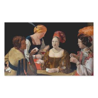 Georges de la Tour - Cheat with Ace of Diamonds Rectangular Sticker