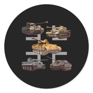 Ger Tanks Ww2 V Panther Jagdpanther Tiger 1 Tiger  Classic Round Sticker