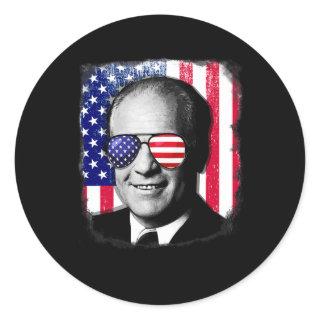 Gerald Ford Us Flag 4th Of July  Classic Round Sticker