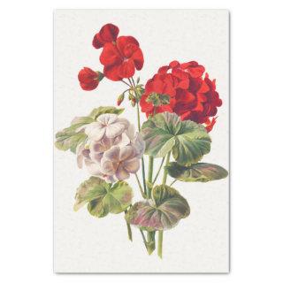 Geranium, decoupage tissue paper
