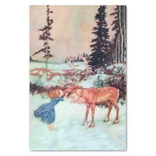 Gerda and the Reindeer, Snow Queen Fairy Tale  Tissue Paper