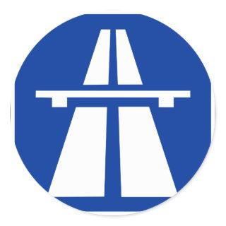 German Autobahn Sign Classic Round Sticker